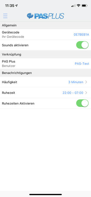 PAS Notify screenshot