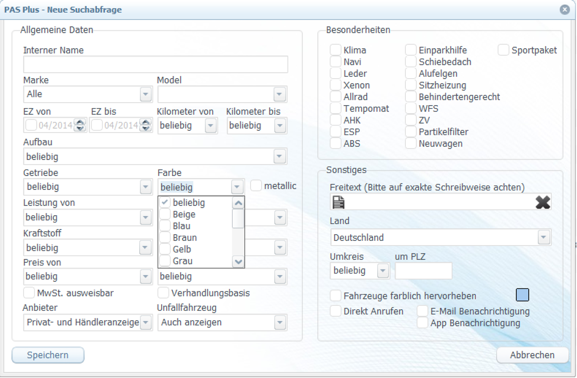 PKW Suchfilter