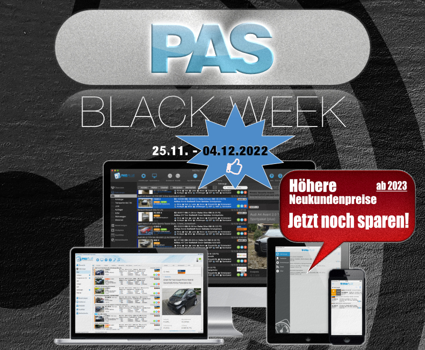 PAS BLACK WEEK 2022 - NOT VERPASSEN